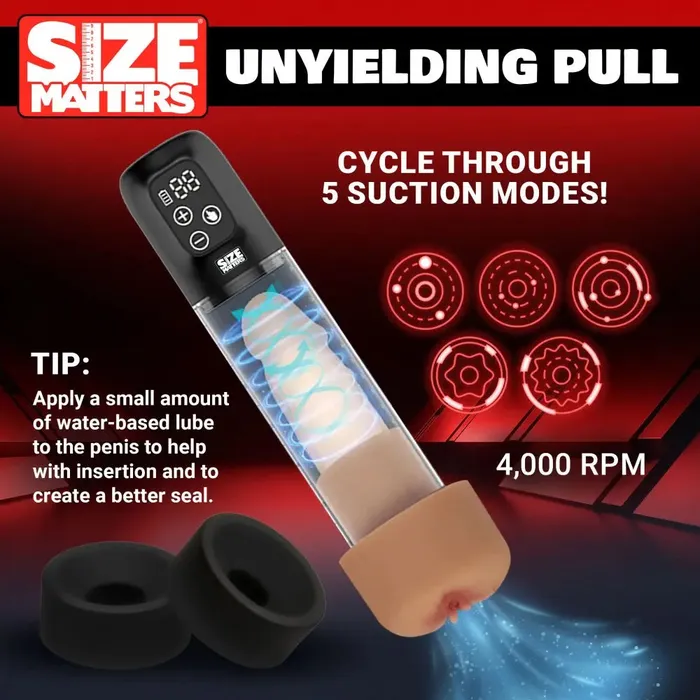 Male Sex Toys New Combo Penis Pump and Stroker Sleeve Sucking Penis Pump with Attachments Size Matters