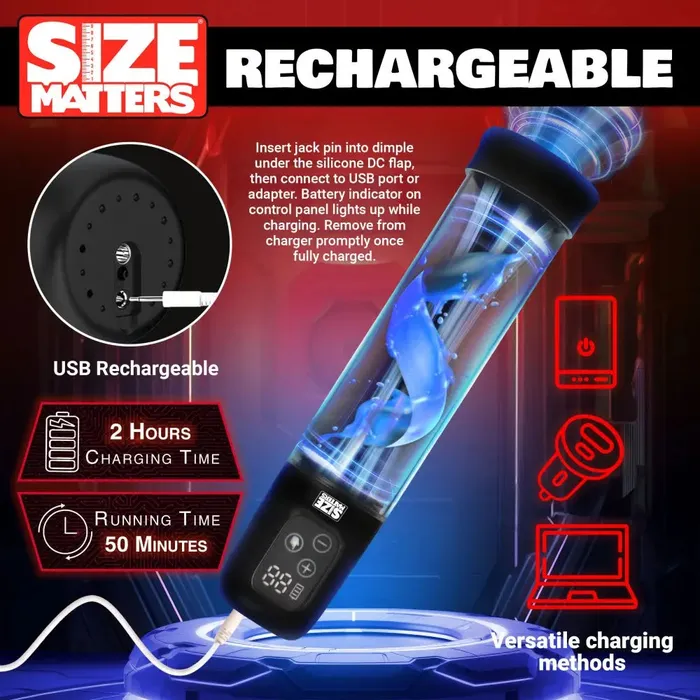 Male Sex Toys New Combo Penis Pump and Stroker Sleeve Sucking Penis Pump with Attachments Size Matters