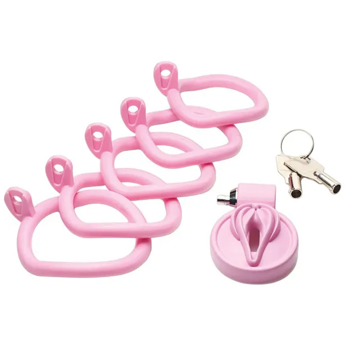 Male Sex Toys XR Brands Master Series Pussification Vulva Chastity Cage Pink Male Sex Toys XR Brands Master Series Pussification Vulva Chastity Cage Pink