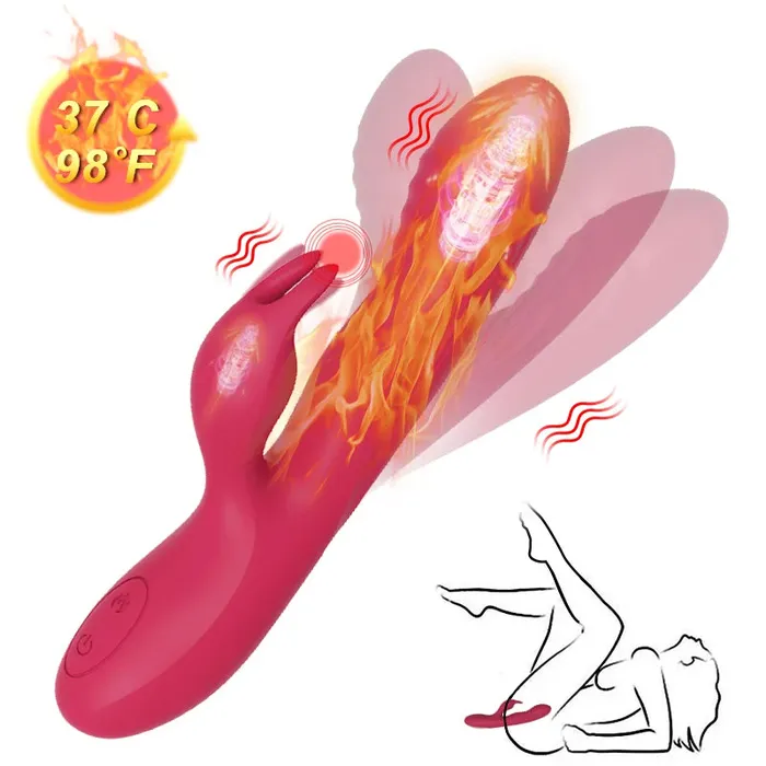 Rabbit Clitoral G Spot Vibrator Auto Heat Clit Nipple Clamps Vibrating Prostate Massager Domlust Female Sex Toys Rabbit Clitoral G Spot Vibrator Auto Heat Clit Nipple Clamps Vibrating Prostate Massager Domlust Female Sex Toys