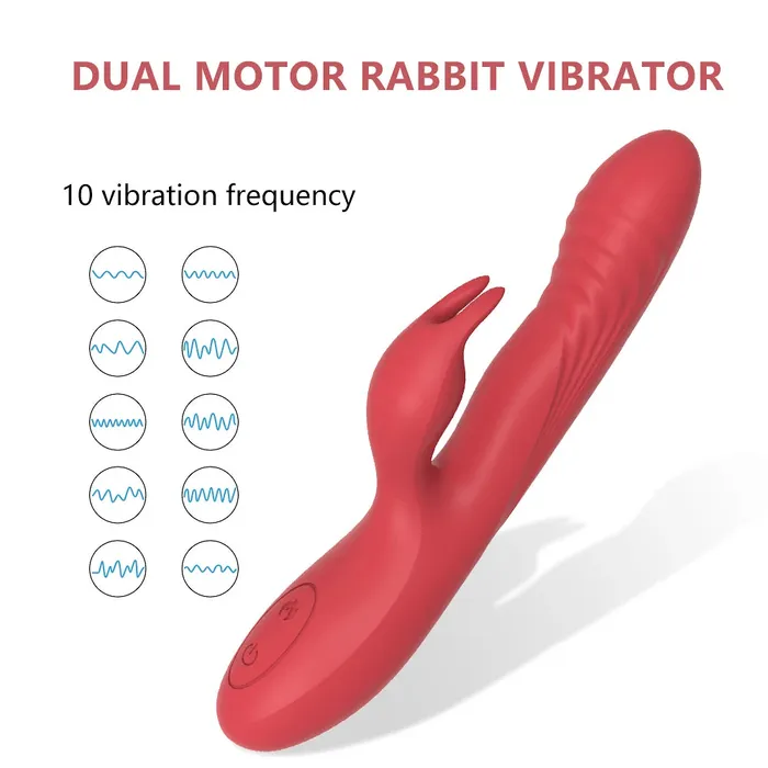 Rabbit Clitoral G Spot Vibrator Auto Heat Clit Nipple Clamps Vibrating Prostate Massager Domlust Female Sex Toys