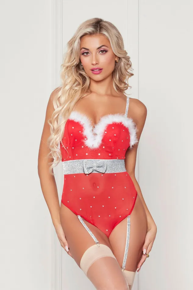 Seven Til Midnight Male Sex Toys Rhinestone Studded Mesh Teddy With Marabou Trim Medium Red Seven Til Midnight Male Sex Toys Rhinestone Studded Mesh Teddy With Marabou Trim Medium Red
