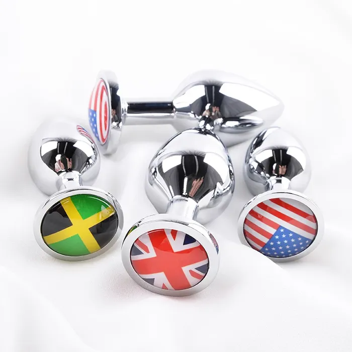 Sexy Emporium Flag Metal Butt Plugs Female Sex Toys