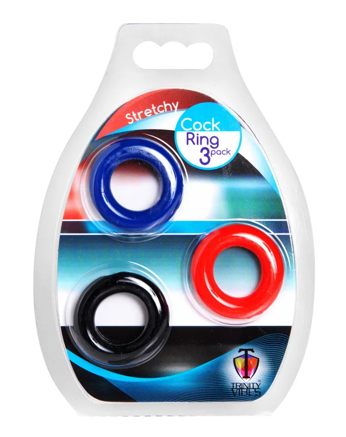 Stretchy Cock Ring 3 Pack XR Brands Trinity Vibes Male Sex Toys