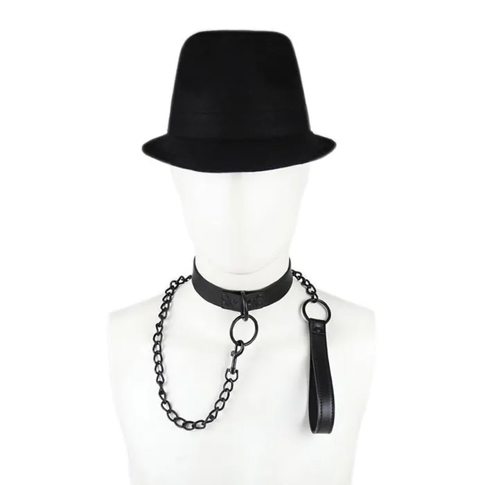 Top Rated BDSM Store Restraints Genuine Leather Collar Leash