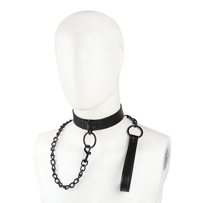 Top Rated BDSM Store Restraints Genuine Leather Collar Leash