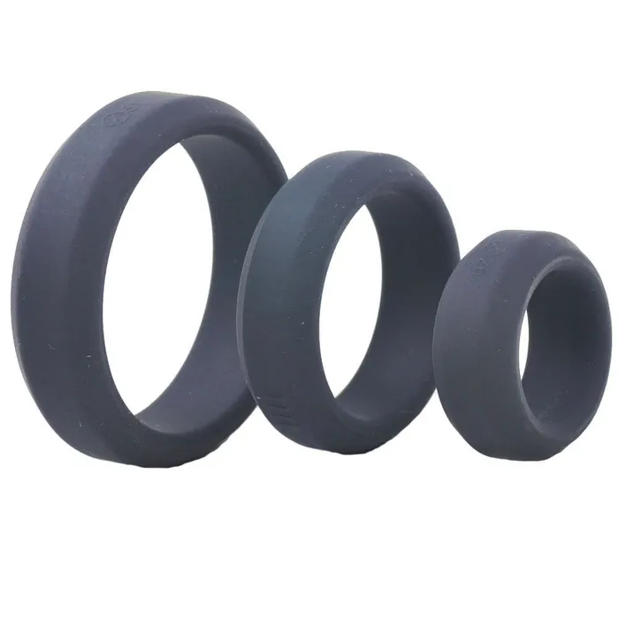 Triple Black Silicone Cock Rings Various Toy Brands Dildos