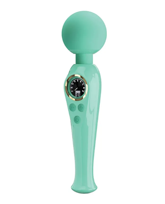 Vibrators Skylar Led Digital Display Wand Turquoise Pretty Love