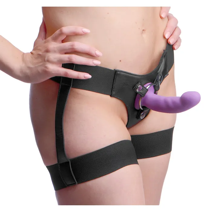 XR Brands Female Sex Toys Bardot Garter Belt Strap On Harness with Silicone GSpot Dildo XR Brands Female Sex Toys Bardot Garter Belt Strap On Harness with Silicone GSpot Dildo
