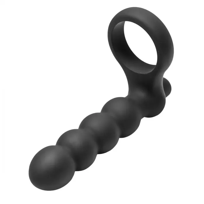 XR Brands Male Sex Toys Double Fun Cock Ring with Double Penetration Vibe