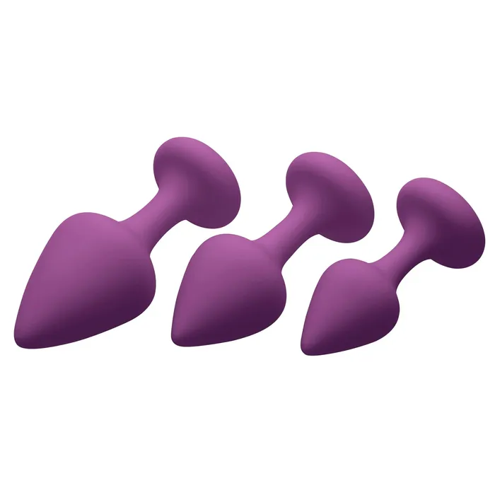 XR Brands Purple Pleasures 3 Piece Silicone Anal Plugs Anal