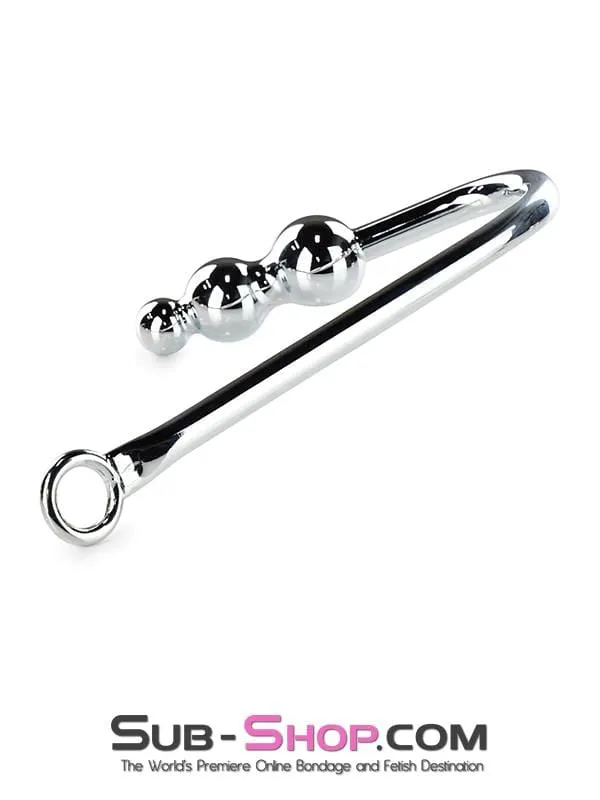 0500HS Steel Graduated Ball Tip Vaginal or Anal Hook with Tie Ring HSY Male Sex Toys