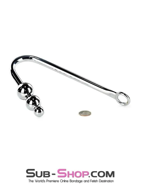 0500HS Steel Graduated Ball Tip Vaginal or Anal Hook with Tie Ring HSY Male Sex Toys