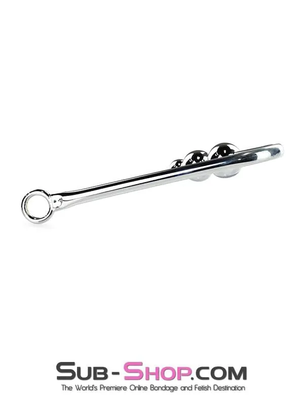 0500HS Steel Graduated Ball Tip Vaginal or Anal Hook with Tie Ring HSY Male Sex Toys