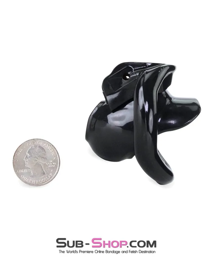 0643MSIS Defiant Mini Black Locking Prissy Sissy Chastity Cock Cage Moonwell Male Sex Toys