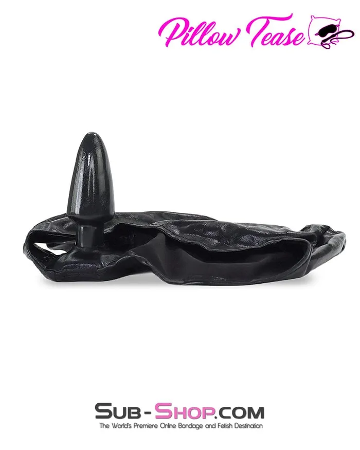 3499DL Spandex Butt Plug Pants with Large Black Anal Plug Idea Anal