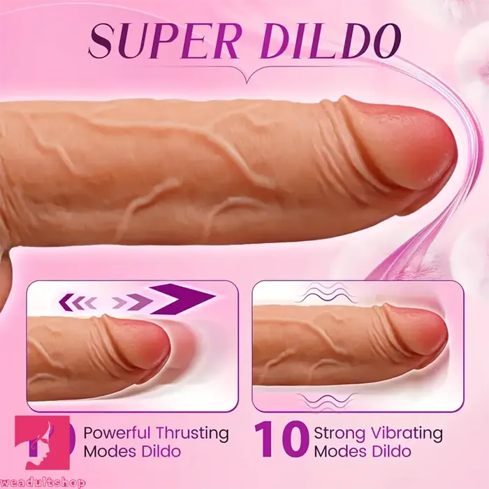 866in 4in1 Rotation Friction Heating Vibrating Thrusting Soft Dildo Weadultshop Female Sex Toys