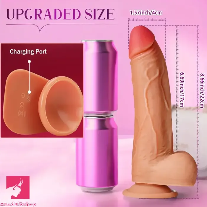 866in 4in1 Rotation Friction Heating Vibrating Thrusting Soft Dildo Weadultshop Female Sex Toys