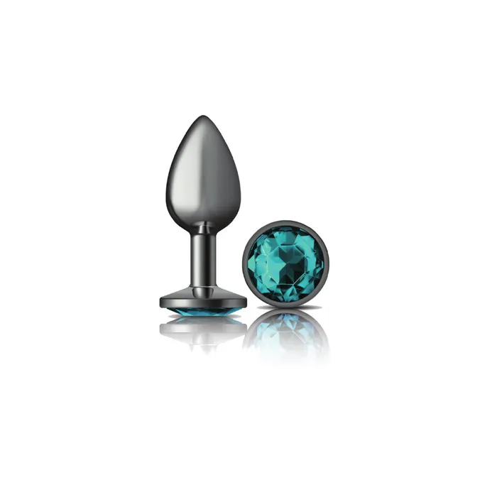 Anal Viben Cheeky CharmsGunmetal Metal Butt Plug RoundTealSmall