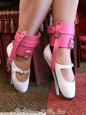 Autumn Restraints 6793ASIS Enforced Sissy Femininity Hot Pink Locking Bondage Shoe Cuffs