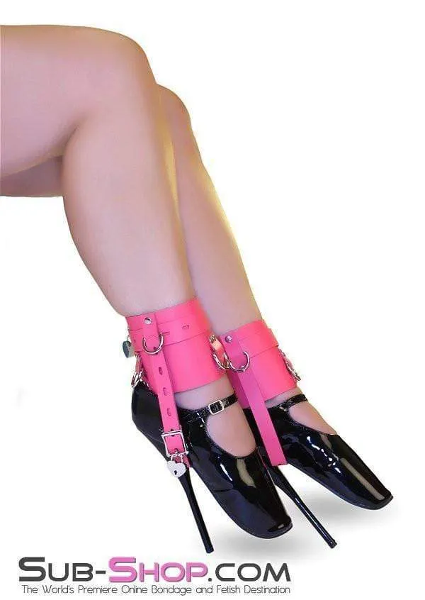 Autumn Restraints 6793ASIS Enforced Sissy Femininity Hot Pink Locking Bondage Shoe Cuffs