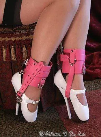 Autumn Restraints 6793ASIS Enforced Sissy Femininity Hot Pink Locking Bondage Shoe Cuffs