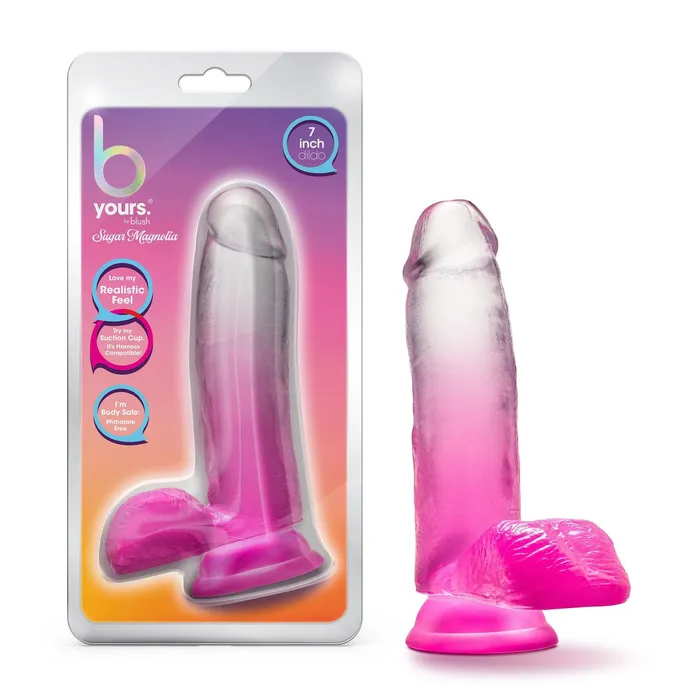 B Yours Sugar Magnolia 7 Inch Dildo Fuchsia Blush Dildos