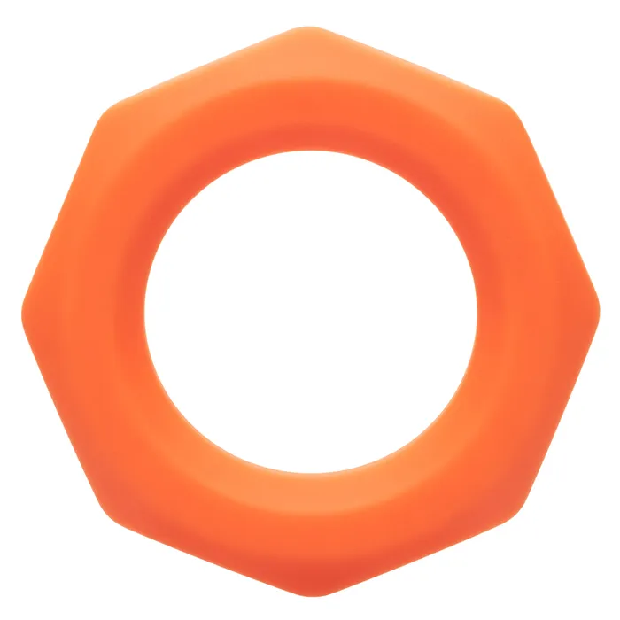 CalExotics Male Sex Toys Alpha Liquid Silicone Sexagon Ring Orange