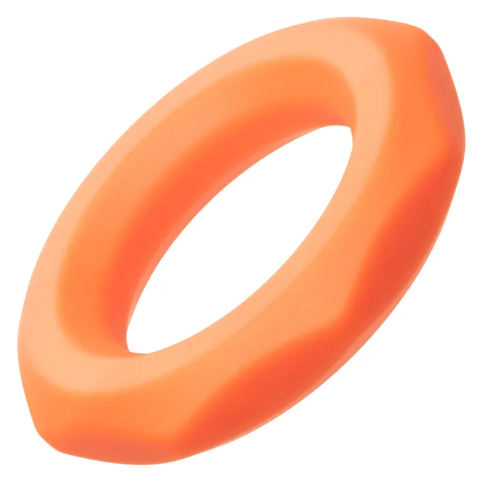 CalExotics Male Sex Toys Alpha Liquid Silicone Sexagon Ring Orange CalExotics Male Sex Toys Alpha Liquid Silicone Sexagon Ring Orange