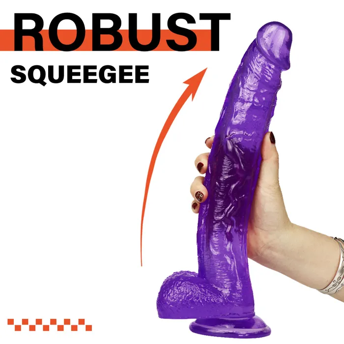 Dildos 12 inch crooked mouth purple jelly dildo