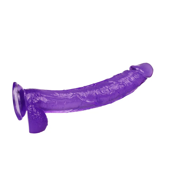 Dildos 12 inch crooked mouth purple jelly dildo
