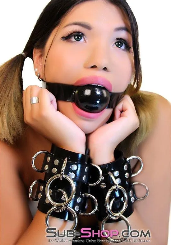 Dildos Autumn 2494A Rubber Strap 2 Large Ballgag Black Ball