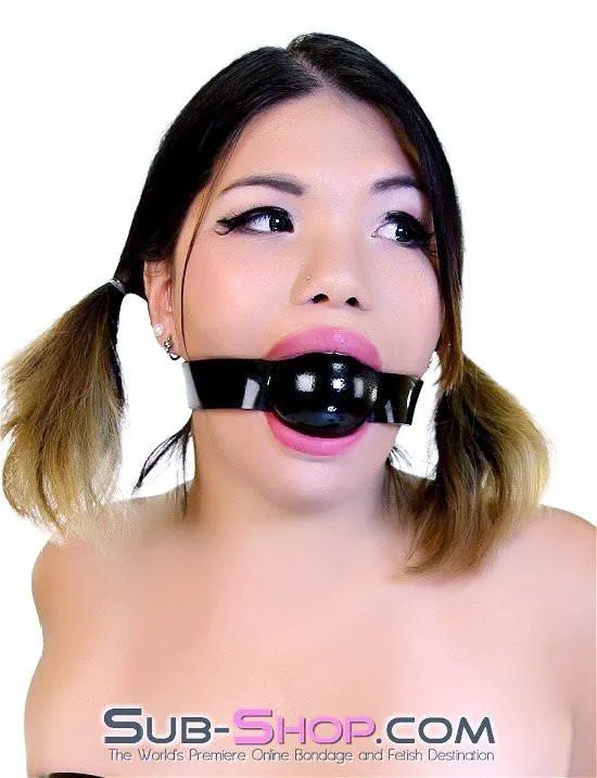 Dildos Autumn 2494A Rubber Strap 2 Large Ballgag Black Ball