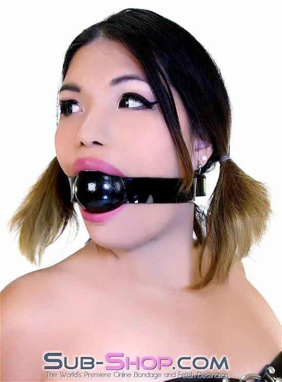 Dildos Autumn 2494A Rubber Strap 2 Large Ballgag Black Ball
