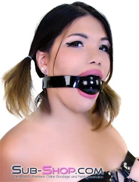 Dildos Autumn 2494A Rubber Strap 2 Large Ballgag Black Ball