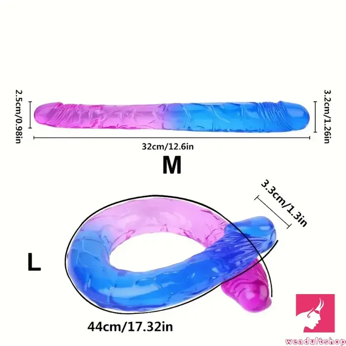 Dildos Weadultshop 126in 1732in Gradient Color Big Double Heads Dildo For GSpot Vagina