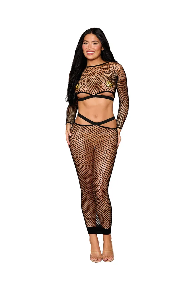 Dreamgirl Bodystockings Playsuits Bralette and Maxi Skirt Dmng One Size Black Dreamgirl Bodystockings Playsuits Bralette and Maxi Skirt Dmng One Size Black