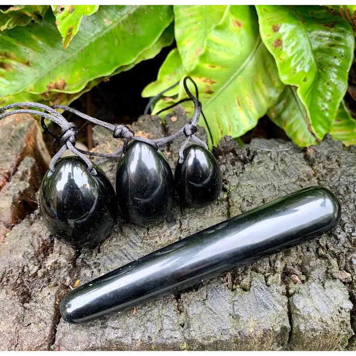 Enhancers YoniGemStones Black Obsidian Yoni eggs and Massage Point