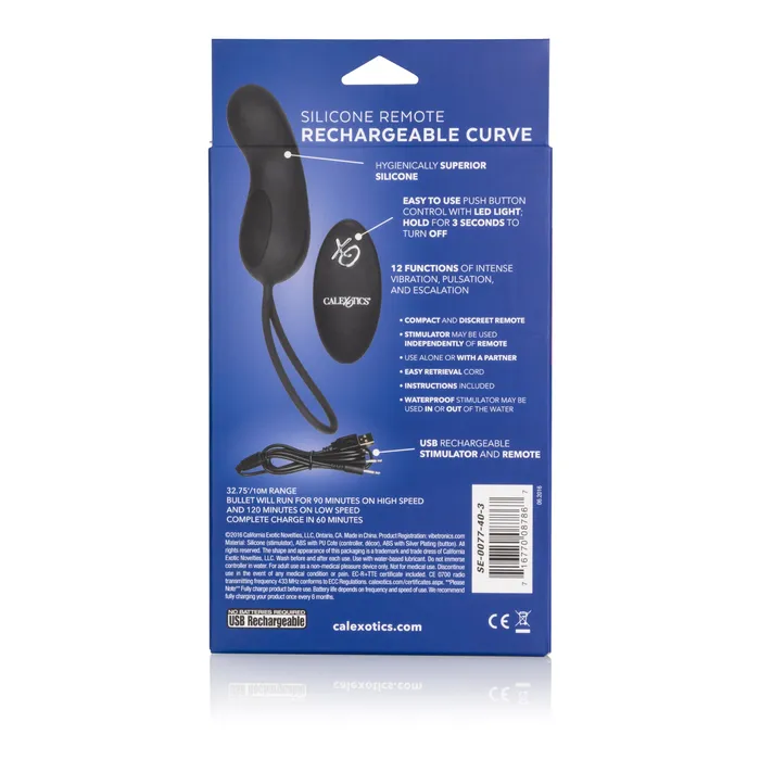 Female Sex Toys Calexotics RemoteControlled Waterproof Silicone Vibrator with 12 Fun Settings