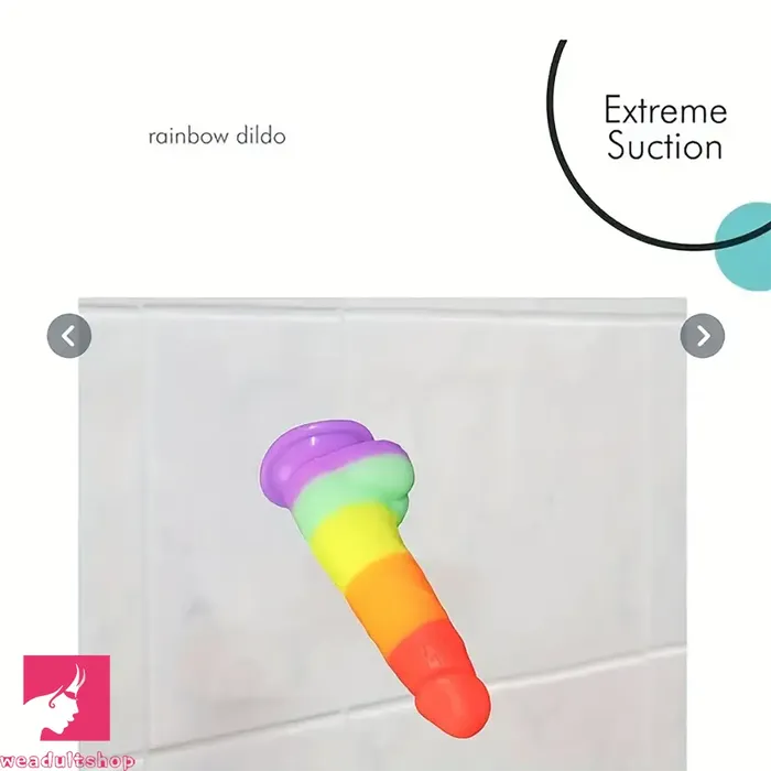 Female Sex Toys Weadultshop 689in Silicone Rainbow Soft Realistic Design Harness Pleasure Dildo
