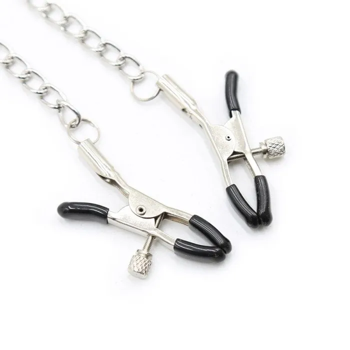 Idea 0221DL Serving Chains Collar Nipple and Pussy Clamps Set Male Sex Toys