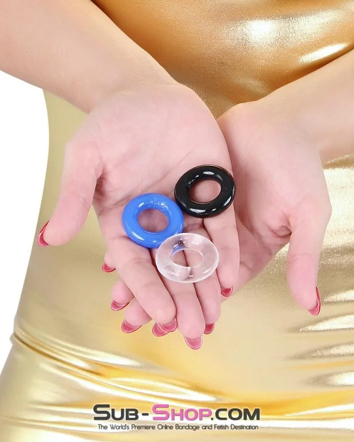 Male Sex Toys 2379AC Stay Hard Jelly Cock Ring Set of 3 MEGA Deal Moonwell