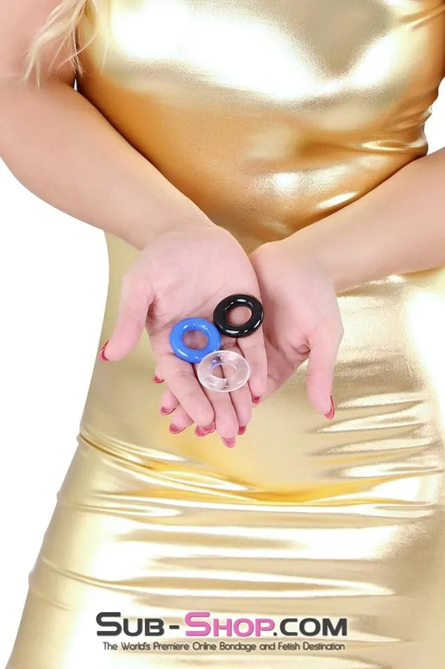 Male Sex Toys 2379AC Stay Hard Jelly Cock Ring Set of 3 MEGA Deal Moonwell