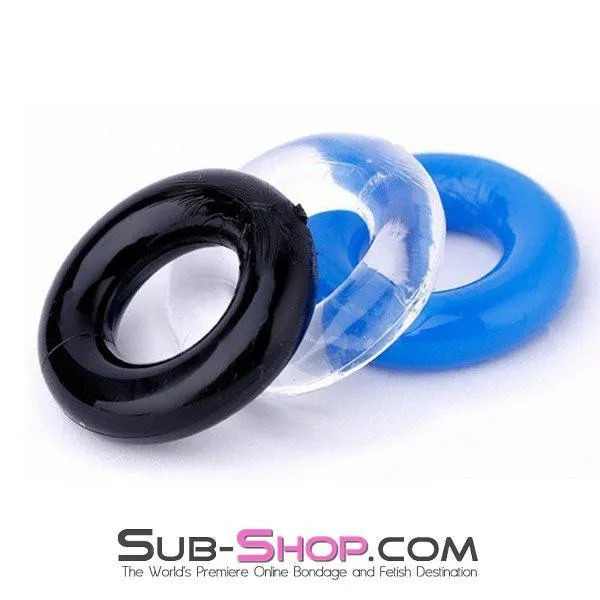 Male Sex Toys 2379AC Stay Hard Jelly Cock Ring Set of 3 MEGA Deal Moonwell