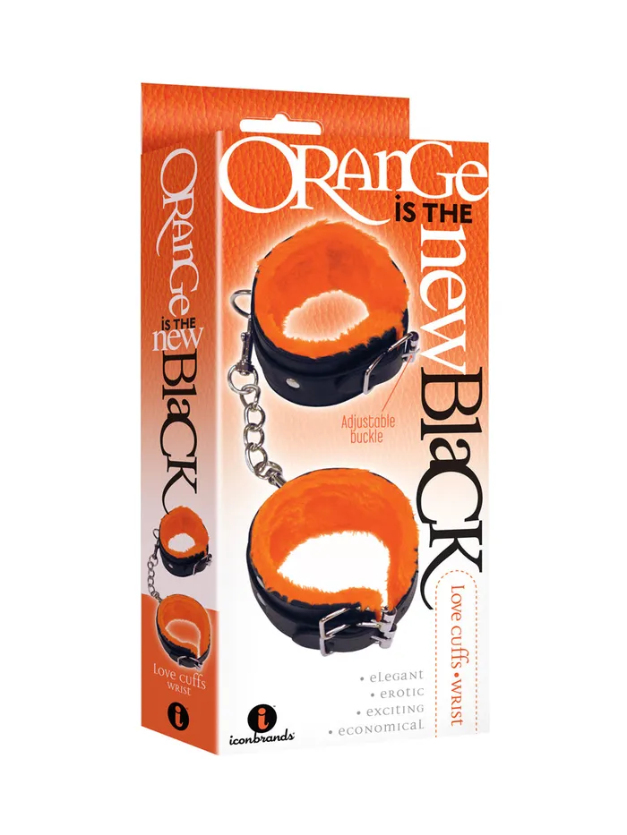 Male Sex Toys Orange Adventure FauxFur Handcuffs Comfortable Stylish and Fun for Playtime Icon Brands