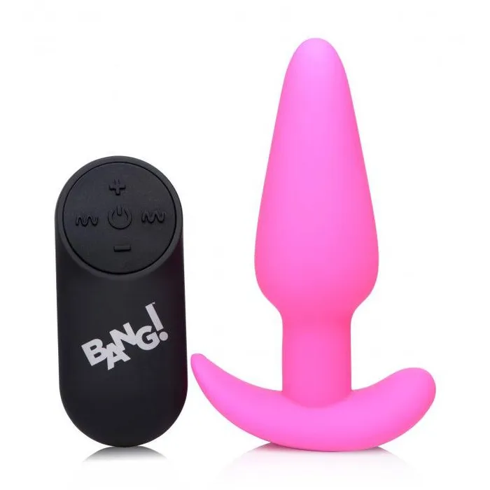 Male Sex Toys XR Brands 21x Silicone Butt Plug With Remote Pink