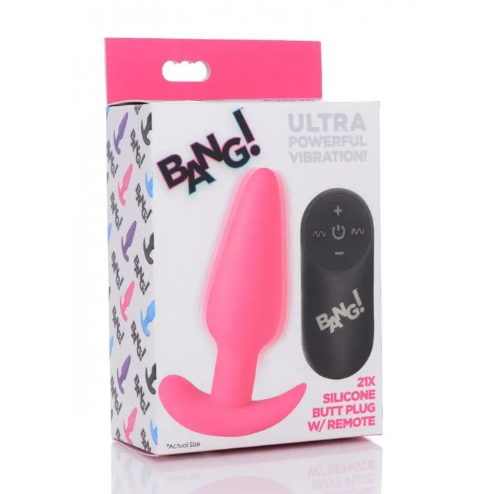 Male Sex Toys XR Brands 21x Silicone Butt Plug With Remote Pink Male Sex Toys XR Brands 21x Silicone Butt Plug With Remote Pink