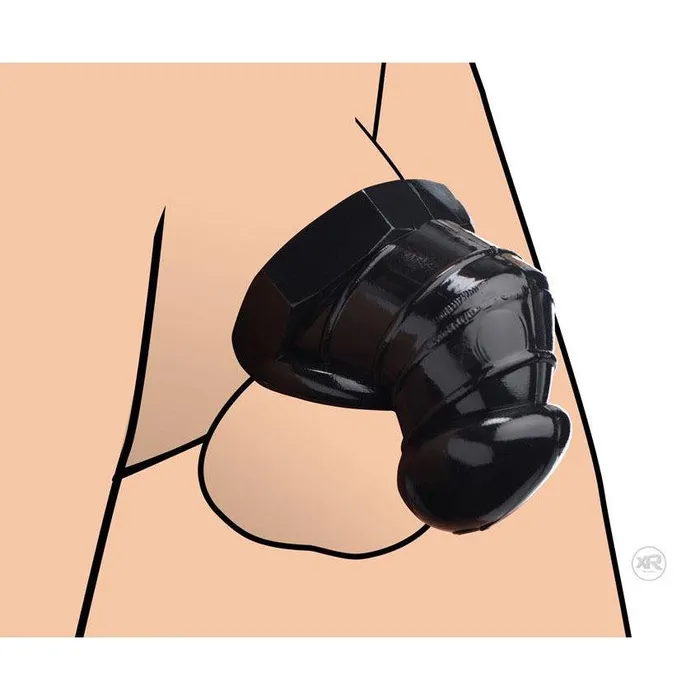 Male Sex Toys XR Brands Master Series Detained Black Restrictive Chastity Cage Male Sex Toys XR Brands Master Series Detained Black Restrictive Chastity Cage
