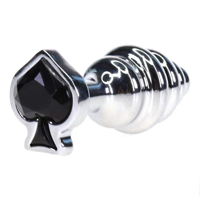Moonwell Anal 2110M Spade Jeweled Rippled Chrome Butt Plug LAST CHANCE Final Closeout