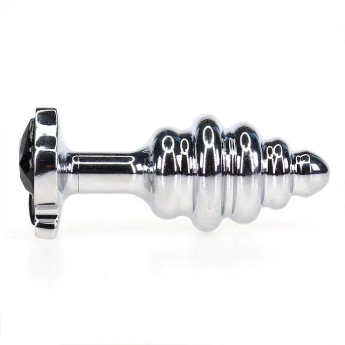 Moonwell Anal 2110M Spade Jeweled Rippled Chrome Butt Plug LAST CHANCE Final Closeout